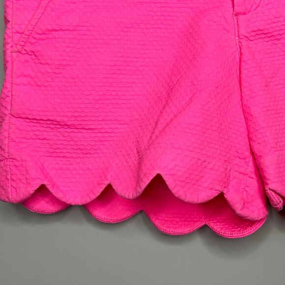 Lilly Pulitzer Pink Buttercup Scalloped Hem Cotton Stretch Shorts Size 4 Preppy - Picture 10 of 13